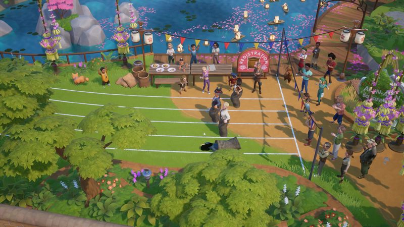 Coral Island: townsfolk at a festival race