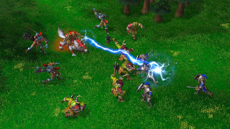 Warcraft III: Reforged: a battle on open grassland
