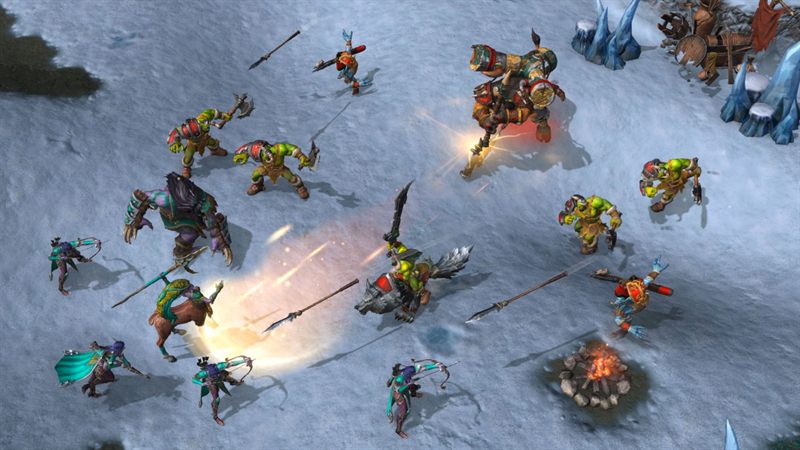 Warcraft III: Reforged: an Orc war party in the snow